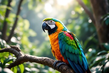 Obraz premium Majestic Macaw Resting Nature Tropical Bird Parrot Ornithology Avian