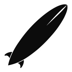 Black surfboard with fins on white background water sport