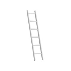 White wooden ladder. Isolated. 3d illustration.
