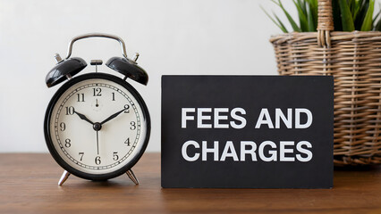 Alarm clock and sign detail time for fees and charges