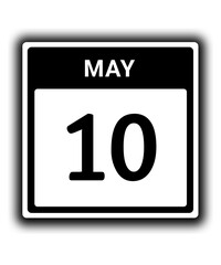 Obraz premium black calendar icon March month date 10