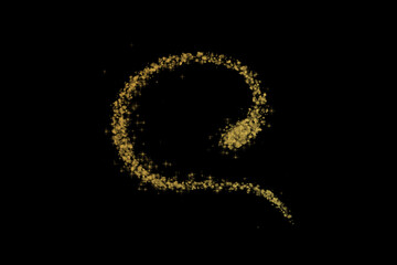 Gold Glitter Wave Isolated on Black Background