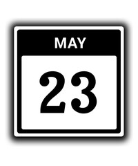 black calendar icon March month date 23
