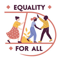 Obraz premium equality-awareness-poster-template-isolated-on-pur.eps