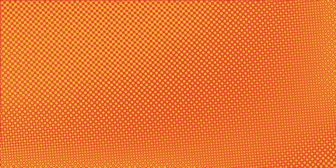 A yellow and orange background with a pattern of squares and dots.