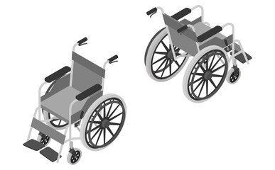 アイソメトリックイラスト：車いす