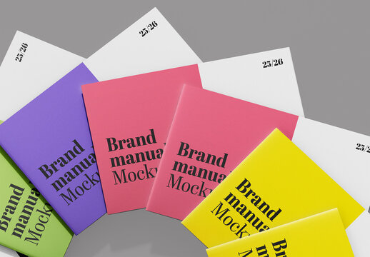 Brochures Arranged in a Fan Shape Mockup
