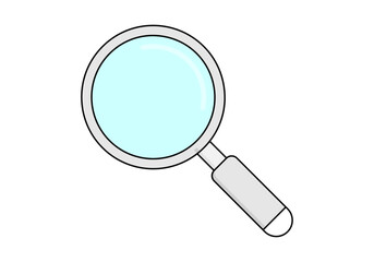 Lupa gris en fondo blanco