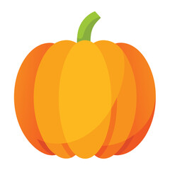 Orange pumpkin with green stem gourd