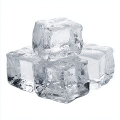 Obraz premium Stack of Ice Cubes - Perfect for Drinks , PNG isolated cut out image
