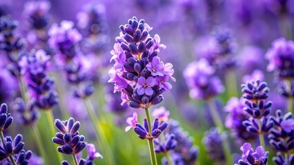 Obraz premium Close up of blooming purple lavender flower