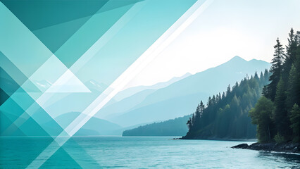 Cool Teal and Turquoise Minimalist Abstract Background with Geometric Overlays. Perfect for: tech startups, digital products, corporate reports, social media campaigns