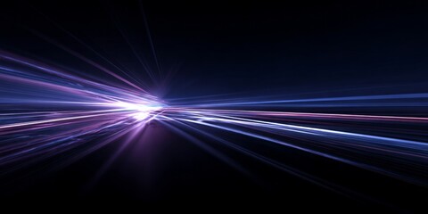 Abstract Light Trails on Dark Background.