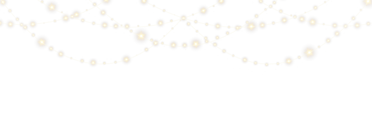 Transparent PNG. Golden festoon lights in glowing style for winter celebration. 