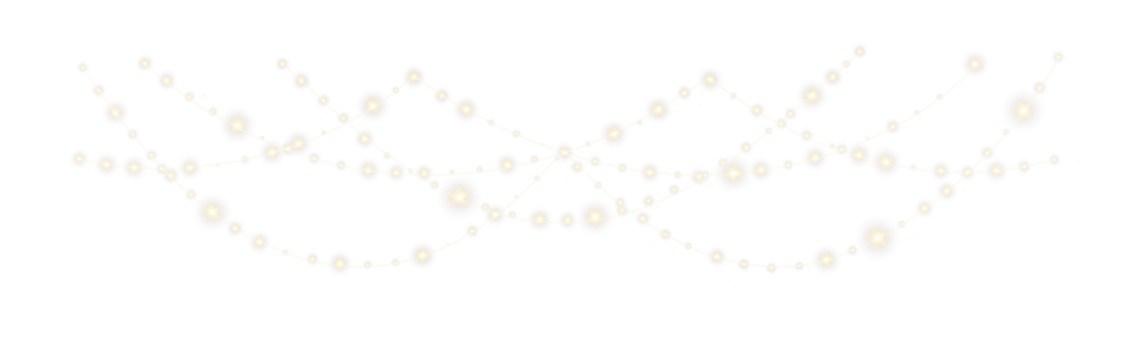Transparent PNG. Golden festoon lights in glowing style for winter celebration. 