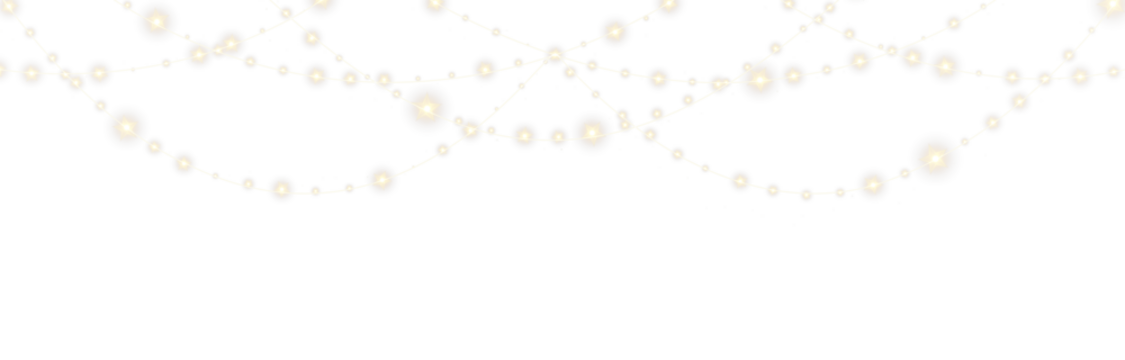 Transparent PNG. Golden festoon lights in glowing style for winter celebration.  - Powered by Adobe