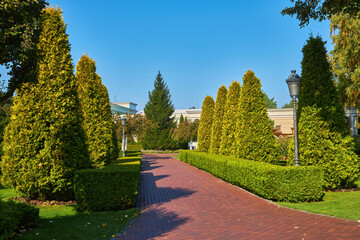 Formal Garden with Manicured Hedges
