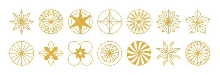 Vector Christmas and New Year design templates for advent calendars, greeting cards, packaging, prints, banners, and minimal graphics in  linear style