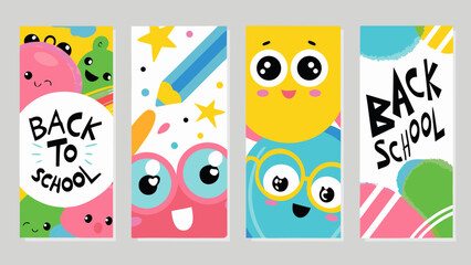Cute and colorful back to school characters and designs
