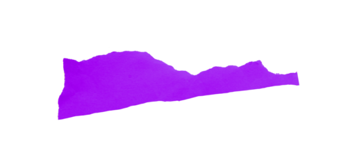 Purple torn paper isolated on transparent background