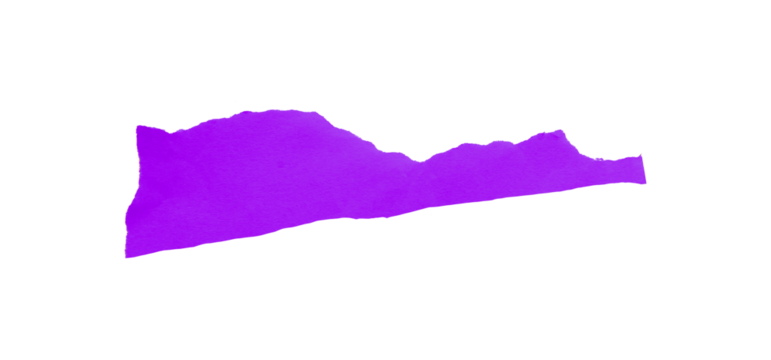 Purple torn paper isolated on transparent background