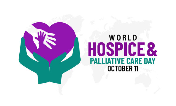 World Hospice and Palliative Care Day highlights quality care, support for serious illnesses, and compassion for families worldwide. Realistic ribbon. Banner poster, social media, flyer and background