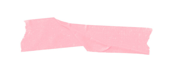 Obraz premium Separate pink torn paper tape on transparent background