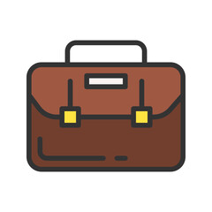 Briefcase icon vector image. Suitable for mobile apps, web apps and print media.