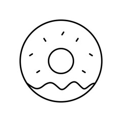 Doughnut Dessert Line Icon: Sweet Food and Bakery Treat