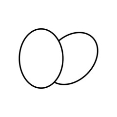 Eggs Food Line Icon: Breakfast and Cooking Ingredient