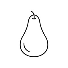 Pear Fruit Line Icon: Healthy Food and Fresh Produce