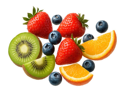 Fresh mixed fruits with a water splash.