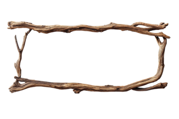 Rectangular wooden frame, driftwood style