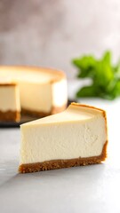 Creamy cheesecake slice