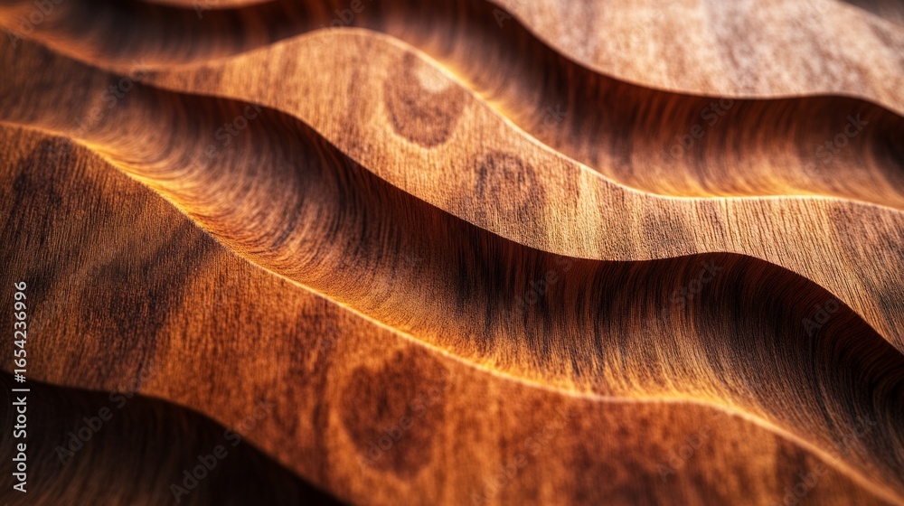 Wall mural an abstract background with a wood texture and wavy lines is useful for packaging design and website