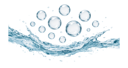 Water bubbles with waves and splash motion.
