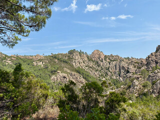 Paysage sur la dernière étape du GR20 entre Paliri et Conca