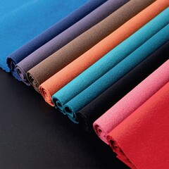 stack of colorful leather
