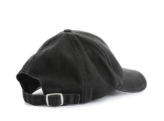 Fototapeta premium Blank black cap isolated on white background