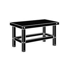 Simple black wooden coffee table with sturdy legs