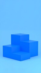 Obraz premium Three tiered blue display podium