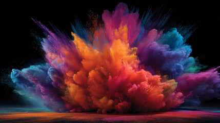 exploding colorful powder