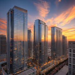 Obraz premium sunset in hong kong