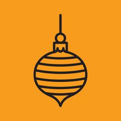 Festive black and white Christmas ornaments vector illustration