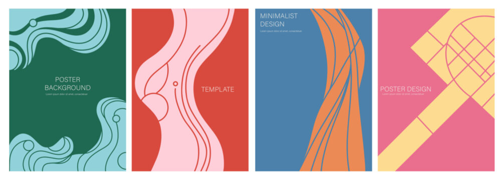 Bold Abstract Motion Line Vector Set. Minimalist Gradient Covers with Energetic Wave Patterns for Ads, Banners, and Social Media.