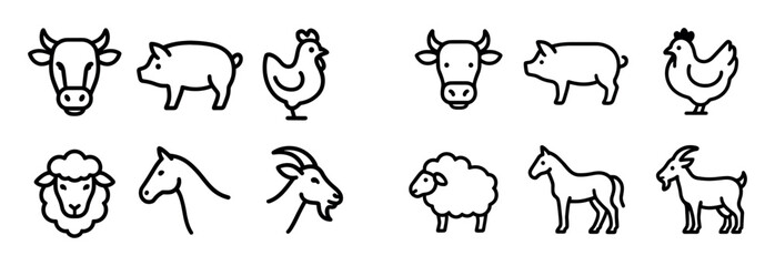 Minimalist Livestock Icons