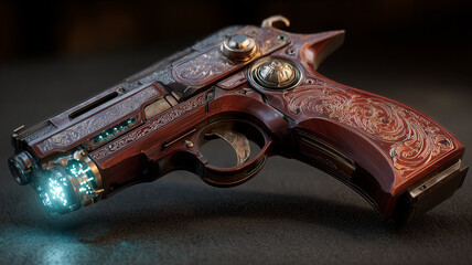 Ornate pistol with glowing details