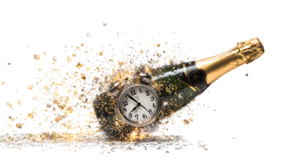 champagne bottle and champagne