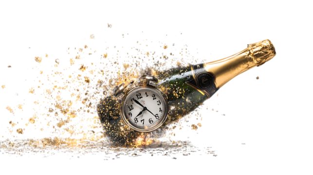 champagne bottle and champagne