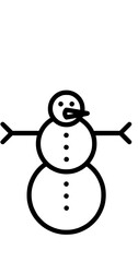 Simple snowman line icon isolated on white background